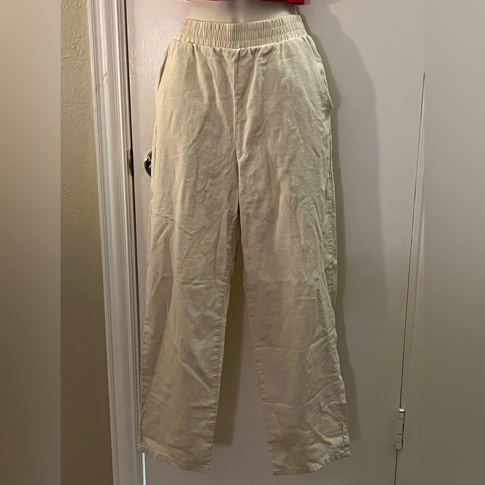 Wide leg linen pants